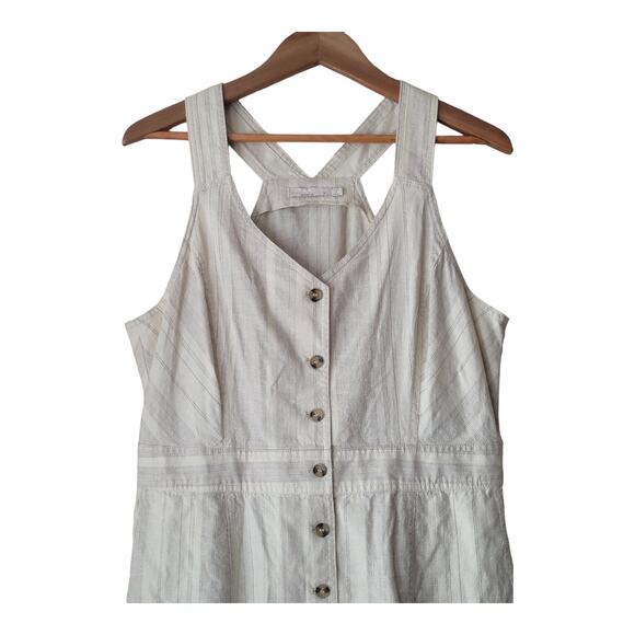 Prana Dresses Grace Trail Dress Women's Size XL Cream Button Stone‎ Stripe - Picture 4 of 10